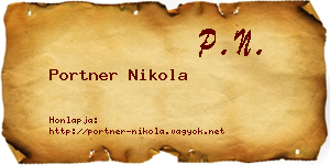 Portner Nikola névjegykártya